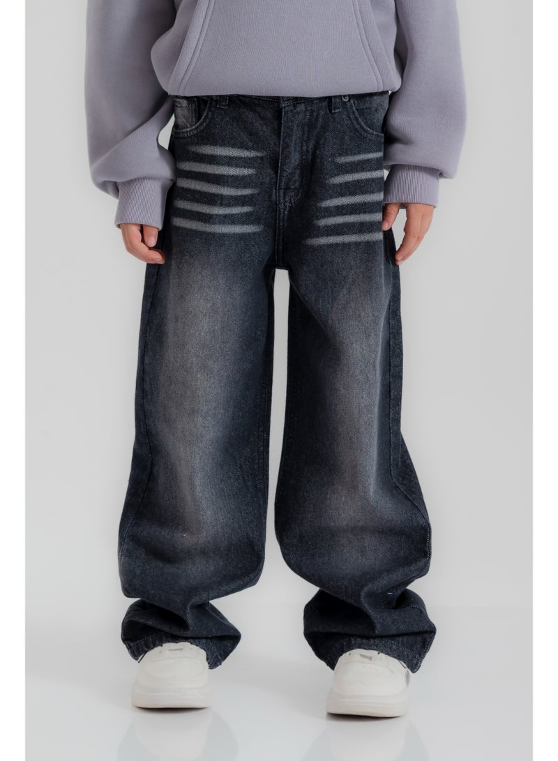 سي إن جينز وير كيدز بنطلون أولادي واسع سادة - Image 1